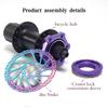 Bike Hub Center Lock To 6 Hole Adapter Mountain Bicycle Centerlock Hubs Middle Lock Conversion Seat 6 Bolt Rotor Disc Brake Part