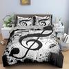 Music Notes Duvet Cover for BoysGirls Room Decor Rock Music Themed Comforter Cover Musical Pattern Bedding Set Full Queen Size