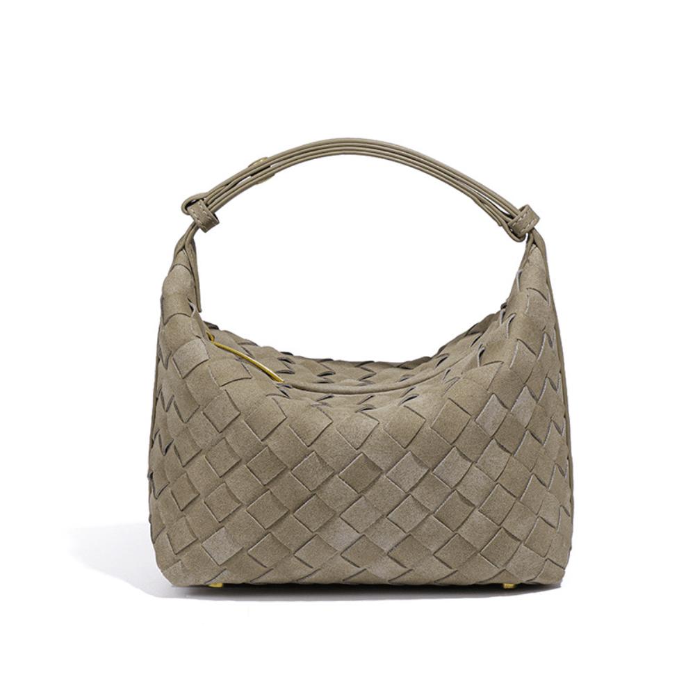 Neue Herbst/Winter mattierte gewebte Handtasche, Kompakte und vielseitige Mini-Handtasche, Damen-Handtasche Khaki bunt