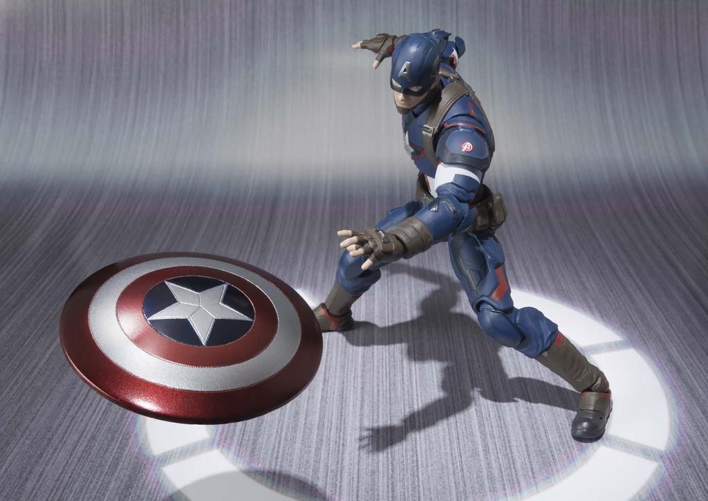 TAMASHII NATIONS Avengers Captain ca. 155mm ABS PVC bemalte Actionfigur S.H.Figuarts Amerika, &