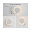 Wandleuchte für Innenbereich 8W Weiß, Moderne LED-Wandleuchte, Kreativ 2 in 1, 360° drehbar, Warmweiß 3000K, L