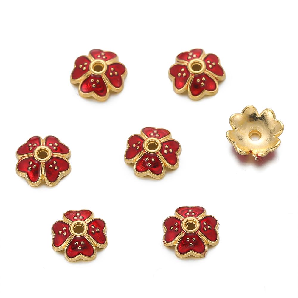 10pcs/lot Metal Loose Spacer Beads Flowers Caps For DIY End Spacer Charms Necklace Bracelets Earring Jewelry Making Craft