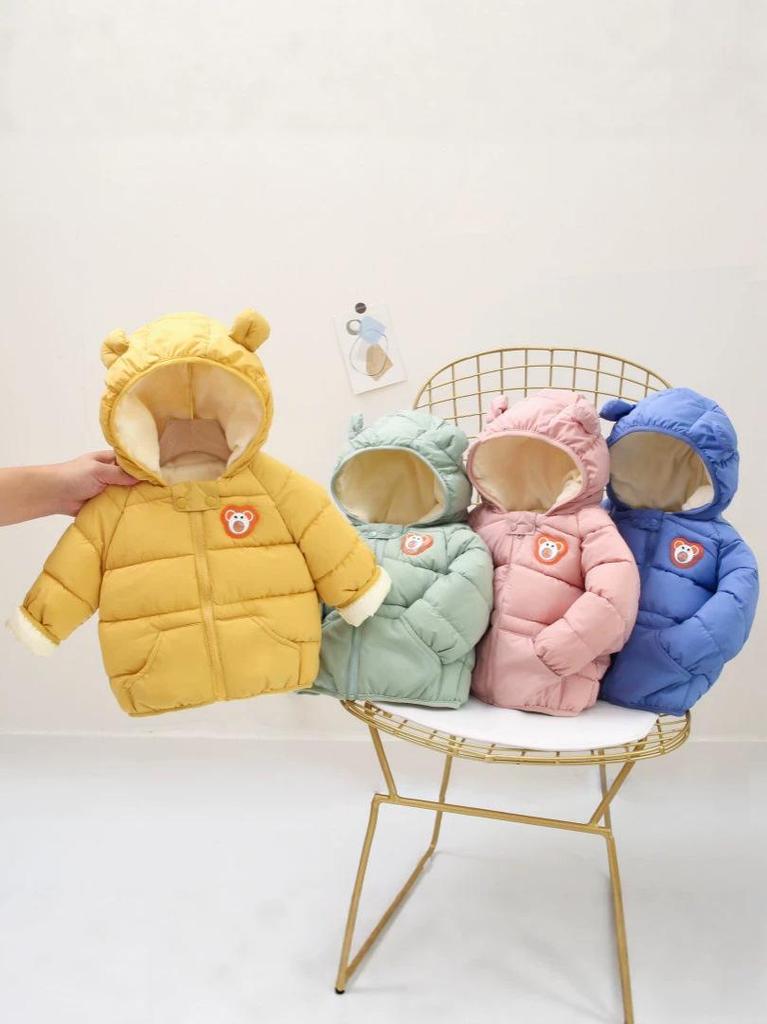 Kids' Winter and Autumn Thick Hooded Cotton Jacket for Boys and Girls