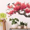 Watercolor Floral Branch Wall Decals, Convenient Peel & Stick, Self-Adhesive PVC Stickers for Bedroom, Living Room & Entryway Decor, Waterproof