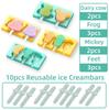 Food Grade Silicone Ice Cream Mould Heart-Shaped Snowman Christmas Tree Popsicles Mold Reusable Kids Homemade Frozen Popsicle