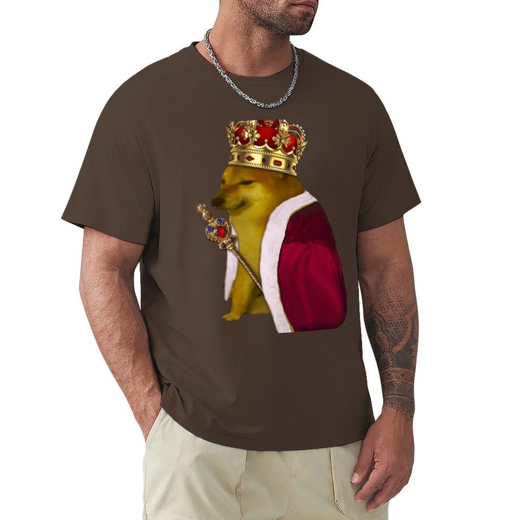 Cheems King T-Shirt Plus Size Tops Customs New Edition Workout Shirts For Men