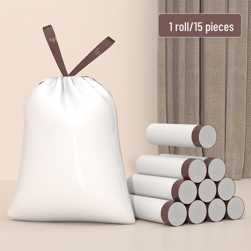 Household Thickened Large Trash Bags: Economical, Drawstring Plastic, Sanitary Kitchen Cleaning Bags