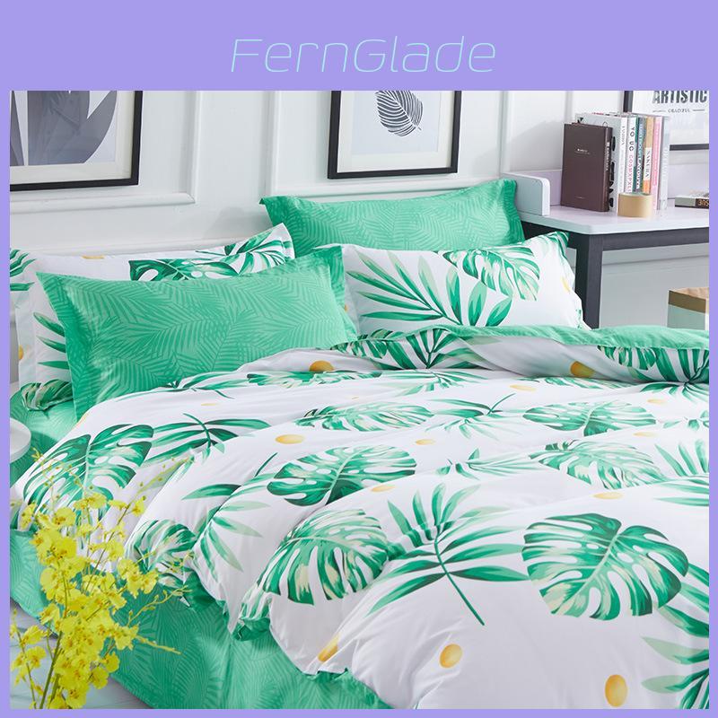 Luxurious Tropical Leaf Quilt Cover Doona Cover Duvet Cover Bedding Set For Single Double King