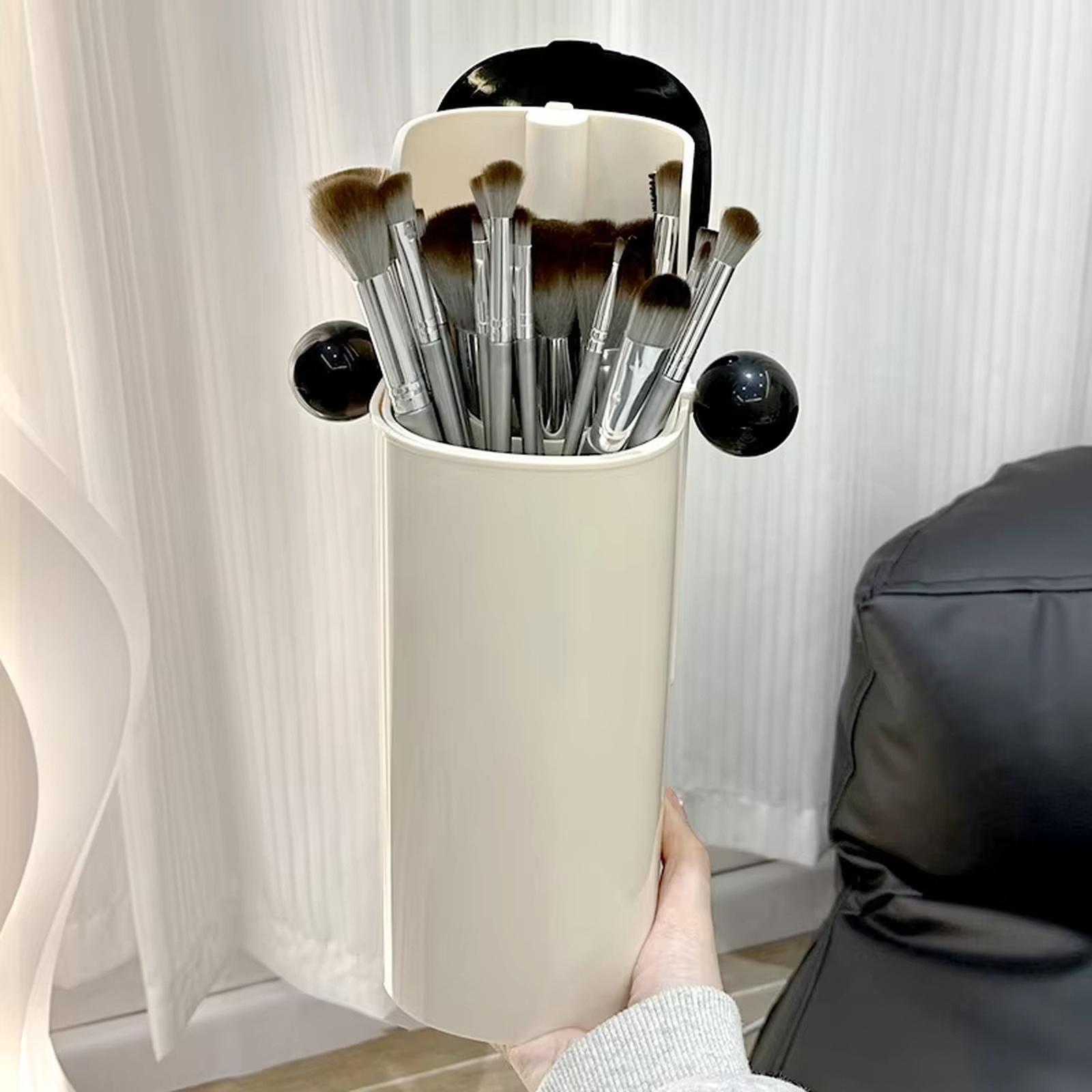 

Automatic Lifting Cosmetic Organizer 4-Compartment Brush Holder for Vanity one size чёрный