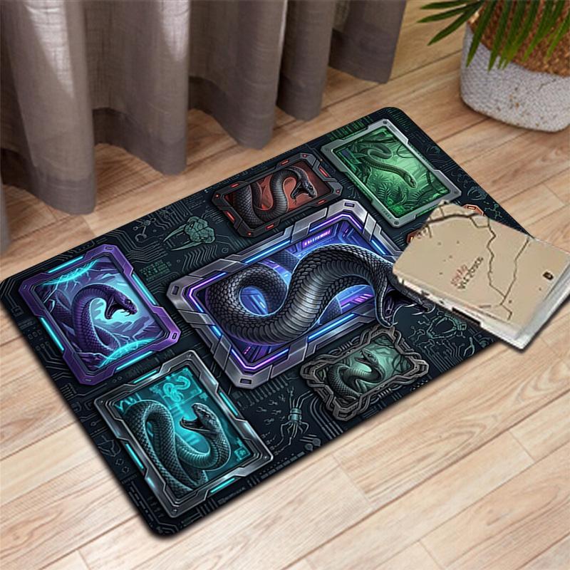 Snake Digital Art Compilation Pattern Rug Floor Mat for Living Room or Bedroom Soft and Comfortable Carpet a Gift for Birthday and Holiday.