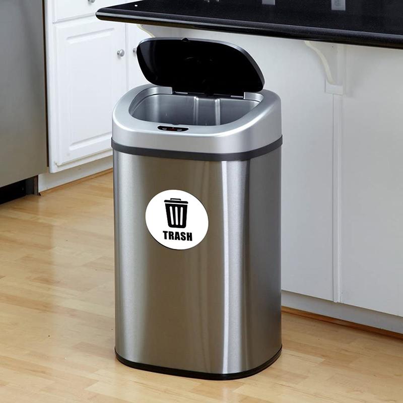 6Pcs Diameter 5Inch Pvc Recycle Trash Bin Sticker Vinyl Stickers Decals For Label Bins, Containers, Garbage Cans Home Decor