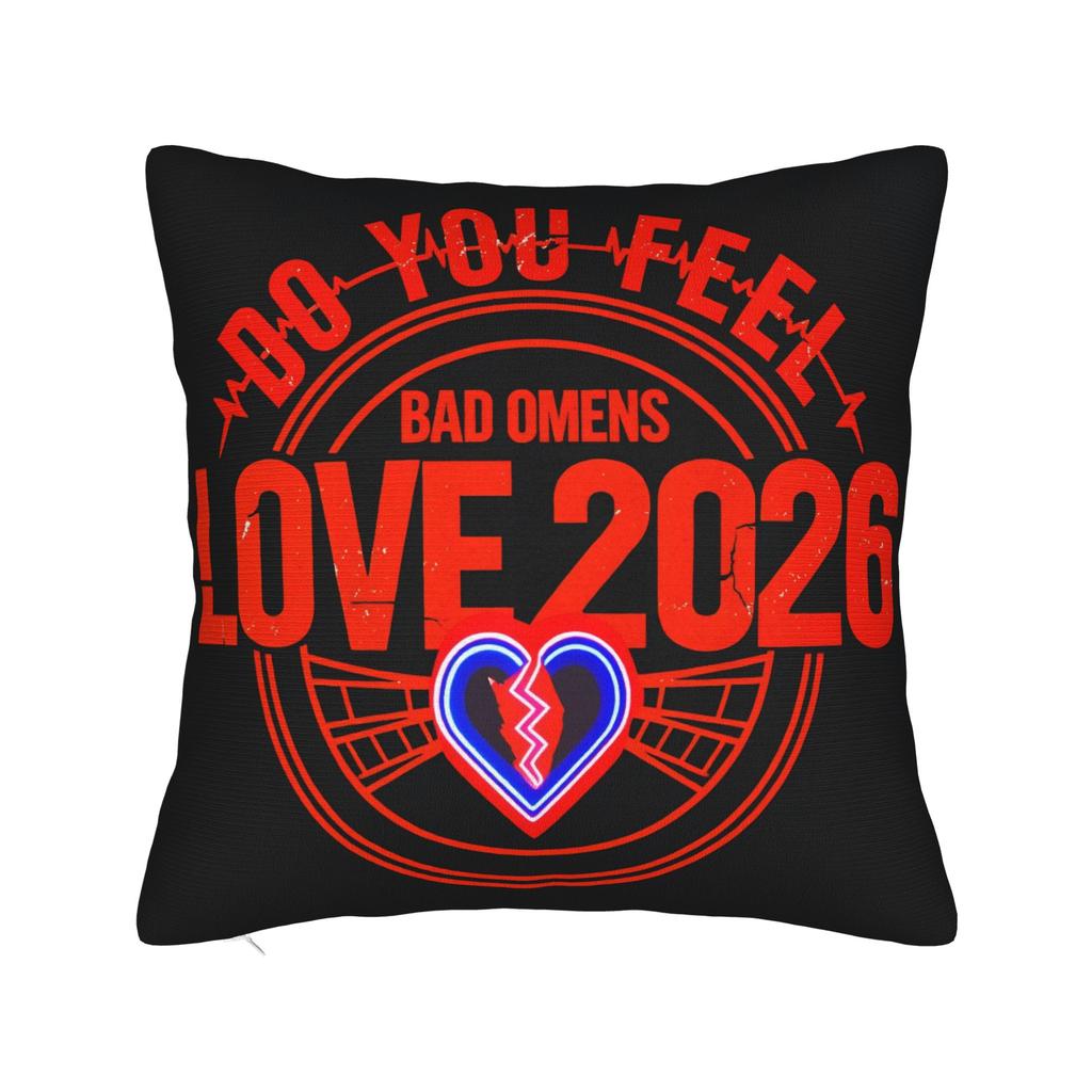 Bads Omensss Do You Feel Love Tour Pillow Cover Vintage Pillow Case For Chair Sofa Home Decor Soft Pillowcases Gift Idea