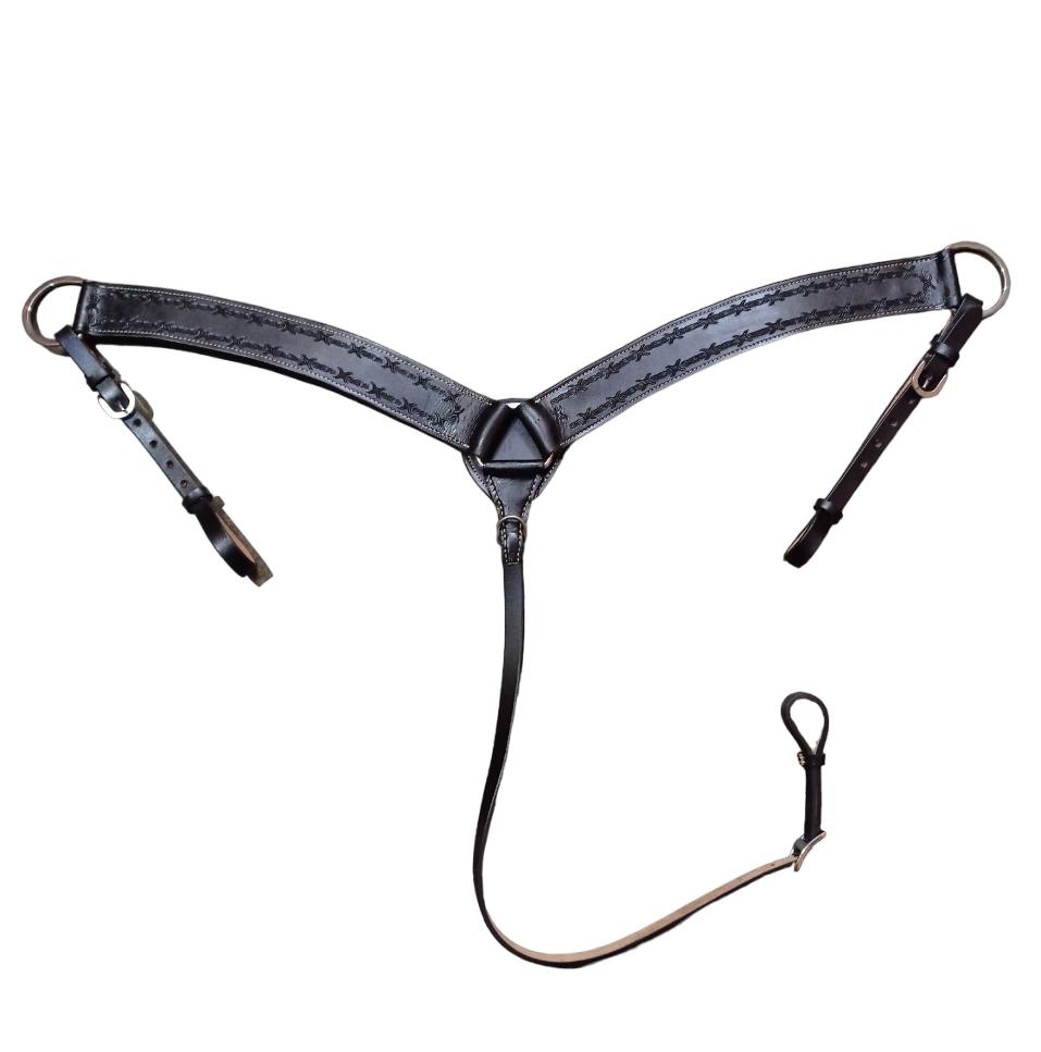 Western Natural Leather Bling Tack Set of Headstall & Breast Collar