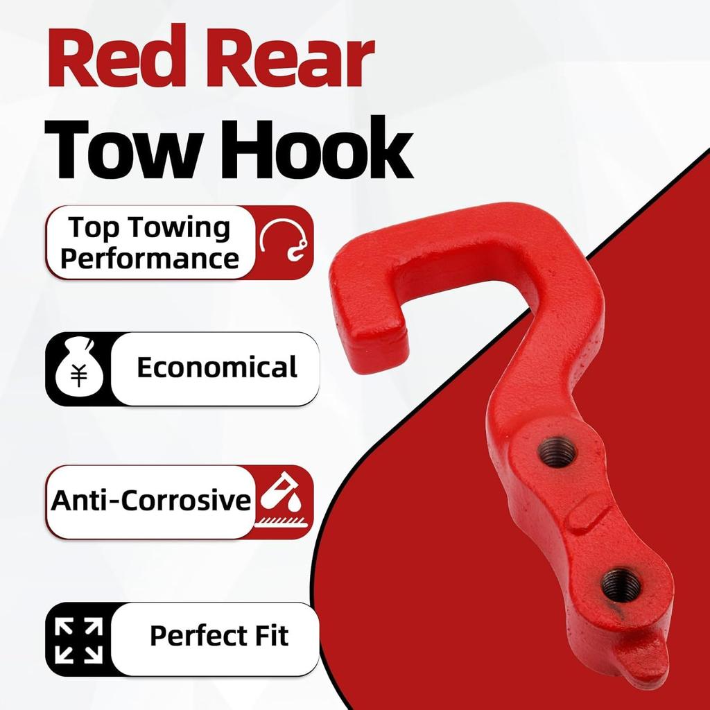 Red Rear Tow Hook Right Side or Left Side for Jeep Gladiator JT 3.0L 3.6L 2020-2024 Replace 68334733AA 68334733AB 70304021TA