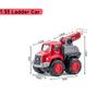 1:55 Modello di Camion dei Pompieri Diecast Simulazione Pull Back Scala Veicolo di Soccorso Antincendio Giocattoli Inerziali Camion dei Pompieri per Bambini