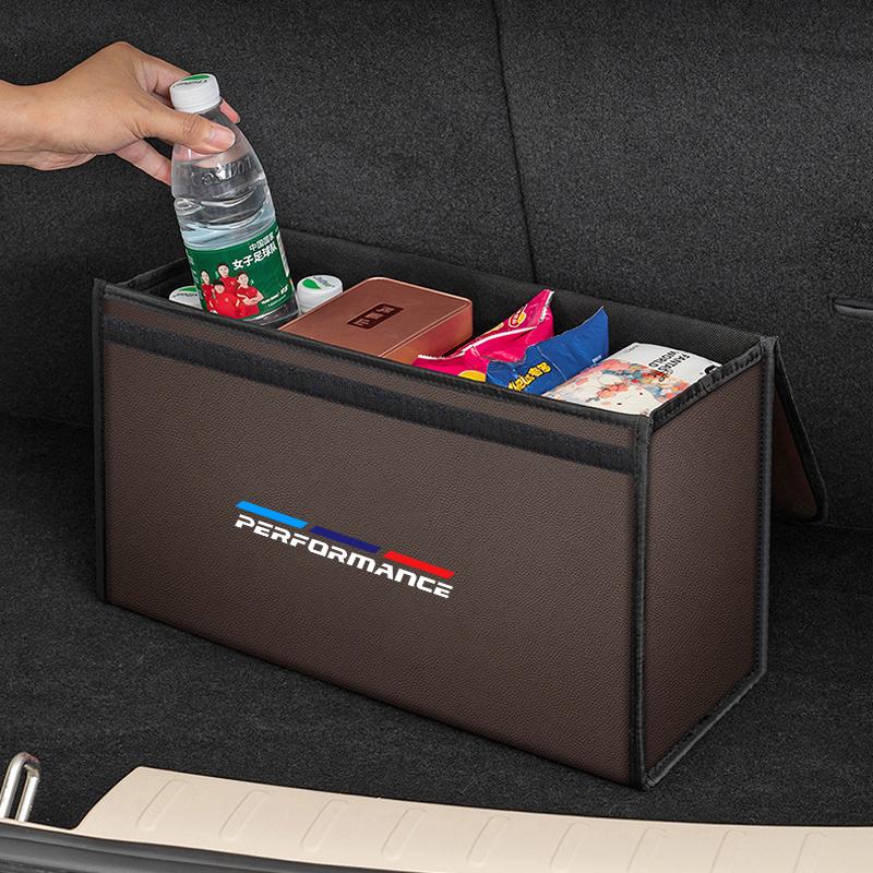 Car Leather Trunk Organizer Foldable Storage Box, For BMW Performance E46 E90 E60 E36 F90 M3 M5 E87 X3 X5 X6 G30 G32 Accessories EN0