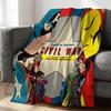 Marvel Iron Man Captain America Thor Flannel Throw Blanket Gift For Marvel Fans Boys Summer Nap Throw Sofa Bed Travel Blanket
