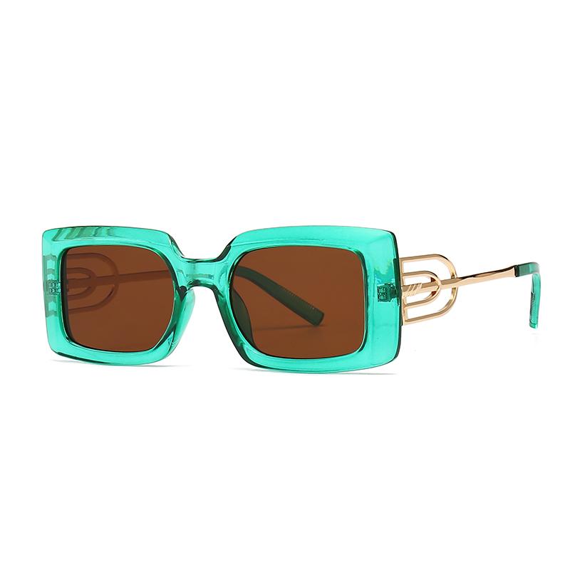 Speciálně navržené pro čtvercové pánské kovové nožičky dekorativní sluneční brýle moderní retro stranicové sluneční brýle pro ženy Lh058