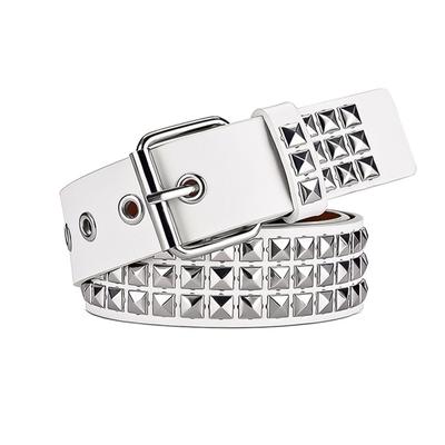 Geponste Riem voor Mannen en American Bling Stijlvol [NGGNKAA] Vrouwen, Punk, Jeans, Y2K, Casual, Streetwear, Bling, 115cm, Zwart, Opvallend, Woon-werkverkeer,