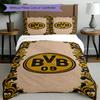 3pcs Duvet Cover Set (1*Duvet Cover + 2*Pillowcase, Without Core), Borussia Dortmund Print Bedding Set, Bedroom Decor, All‑Season, Birthday Gift