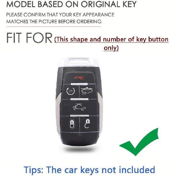 SANRILY Weiche TPU 6-Tasten Schlüsselanhängerhülle für Dodge Ram 1500 2019-2022 Vollschutz Keyless Smart Key Hülle mit Schlüsselring Blau