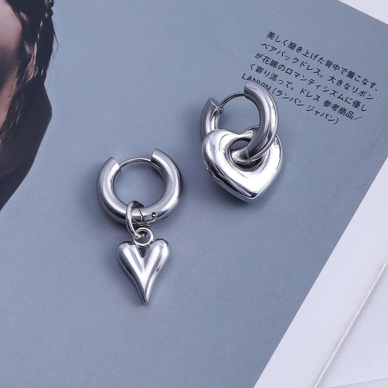 Heart Pendant Ear Buckle Able Irregular Tassel Earrings Sweet Cool Metal Chain Ear Cuff Accessories Gifts