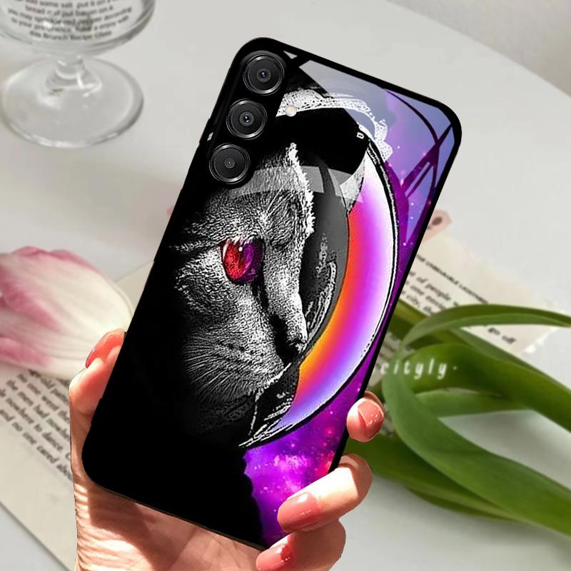 For Samsung A26 5G Case Hard PC Tempered Glass Phone Cover For Samsung Galaxy A36 A56 5G Fashion Animal Glass Protector Cases