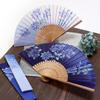 Folding Fan for Folding Fan Folding Fan Handkerchief Light Blue [Osaka Choseido] Women, Stylish, Business, Bag, Case, Set, Hydrangea,
