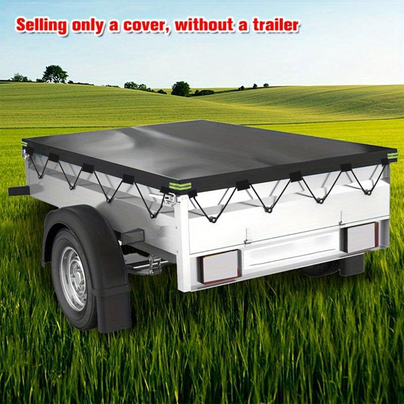 1pcs 420D Oxford Trailer Tarpaulin With Reflective Strips Waterproof Windproof Truck Canopy Anti-UV Cover 214x122x13cm Fittings