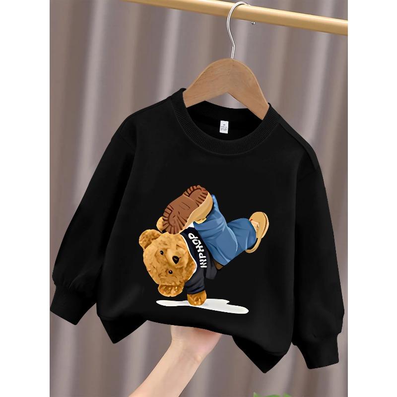 Kids Sweatshirt Cartoon Bear,Lively And Cute,  Round Neck of The Autumn And Winter Sweatshirt