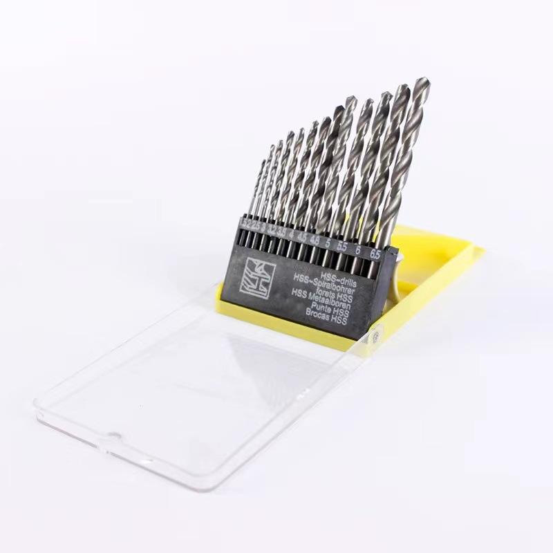 13 Pieces HSS Twist Drill Set Straight Shank Twist Drill Woodworking Drill Bit Titanium-plated Twist Drill Set