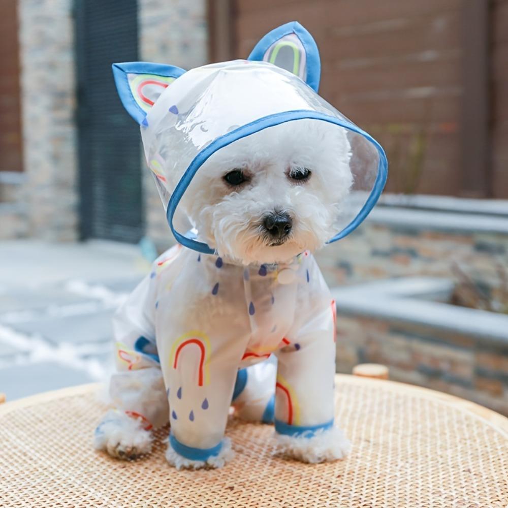 Waterproof Pet Raincoat with Rainbow Pattern for Small, Medium, and Large Dogs - Keep Your Pet Dry and Stylish