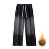 American Fleece Thickened Jeans Men's Winter New Loose Wash Wide Leg Pants