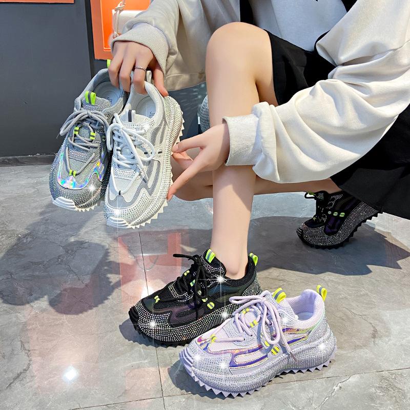 

Gypsy stars hot diamond sneakers women s new mesh comfortable breathable durian platform dad shoes 40 фіолетовий