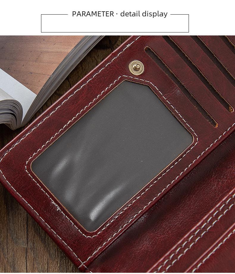 Women's Retro Long Zipper Wallet with Large Capacity and Multiple Card Slots - European & American Style Two-Fold Handbag