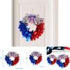 Festlicher Rot-Silber-Blau Unabhängigkeitstag Kranz mit Schleife für Haus und Garten