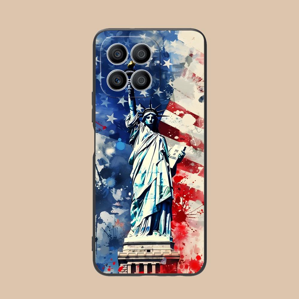 

USA America Flag Matte TPU Mobile Phone Case for Honor 90 80 70 60 50 30 20 10 9 8 7 Pro S SE Lite 5G Colorful Printing Cover Honor 8