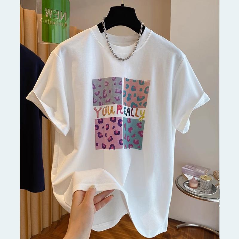 Summer pure cotton Casual oversized T Shirt Women's Streetwear Harajuku cartoon Short Sleeve T-shirts for Women Y2k Tops UNISEX