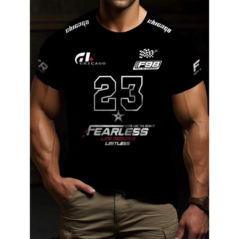 New Letter Casual Pattern T-shirt Short Sleeved Sports T-shirt Unisex Casual Fashion Clothing Summer Men's Racing T-shirt