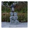 Children Reading Garden Figurine Automatic Dusk Lighting for Flower Beds