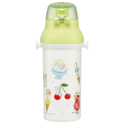 Skater Children's Water Bottle, 480ml, Direct Drinking, Plastic, One-Touch Operation, Dishwasher Safe, Made in Japan, Polar Bear Series, for Boys and