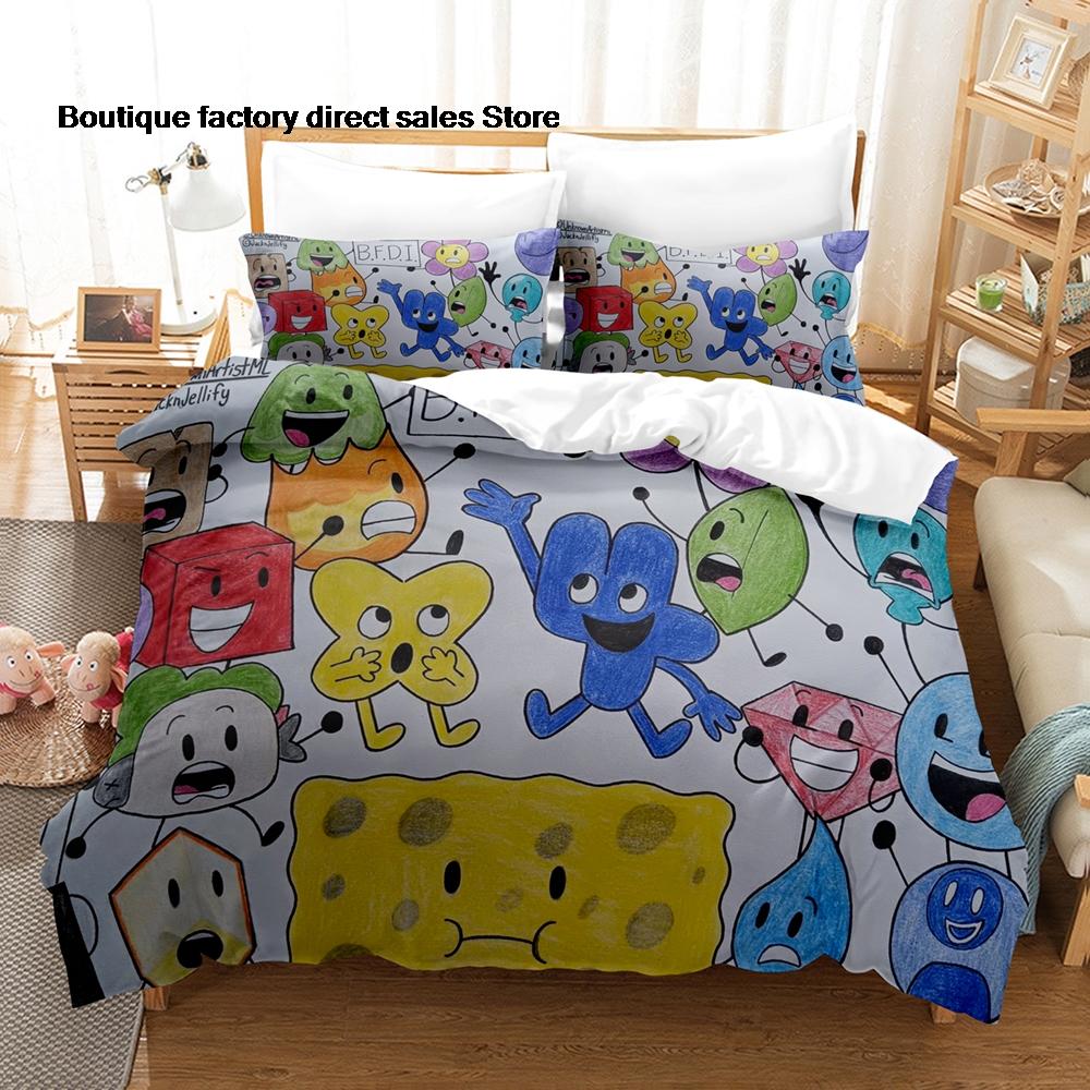 3 Stück Battle for Dream Island Druck Bettbezug Alle Größen für Fans Schlafzimmer BFDI W.O.A.H. Bündel Bettwäsche-Set