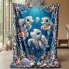 Ocean Friends Adventure 5 Theme blanket Lightweight Warm Flannel Blanket Decorative Throw Blanket for Home Decoration