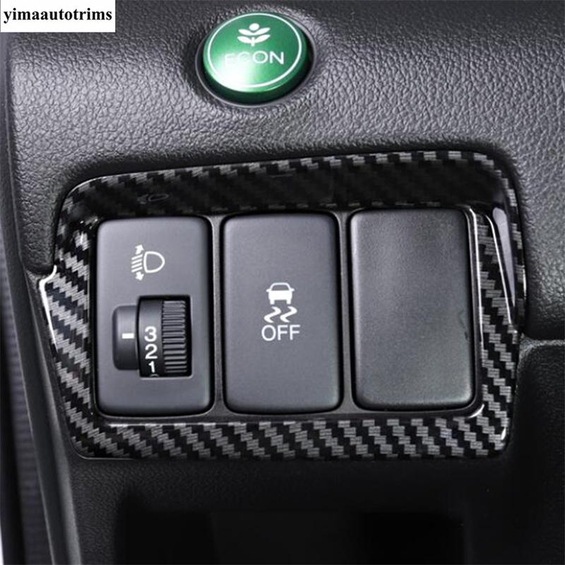 Carbon Fiber Accessories For Honda CRV CR-V 2012 - 2016 Dashboard Air Vent Gear Panel Handle Bowl Head Light Cover Trim Interior