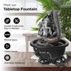 Buddha Idol Water Fountain for Home Decor (19cm) LED Lights | Waterfall Fountains for Living Room, Garden, Office, Reception,Tabletop