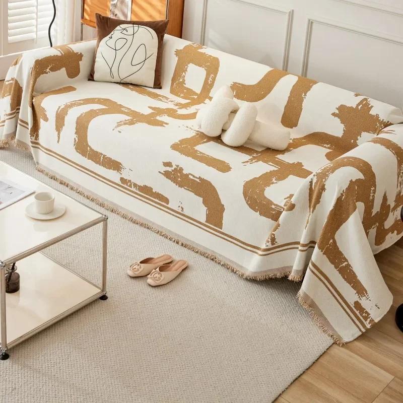 Black White Chenille Sofa Towel for Living Room Non-slip Sofas Cover Couch Covers L Shaped Corner Sofa Mat Seat Pad Modern Home