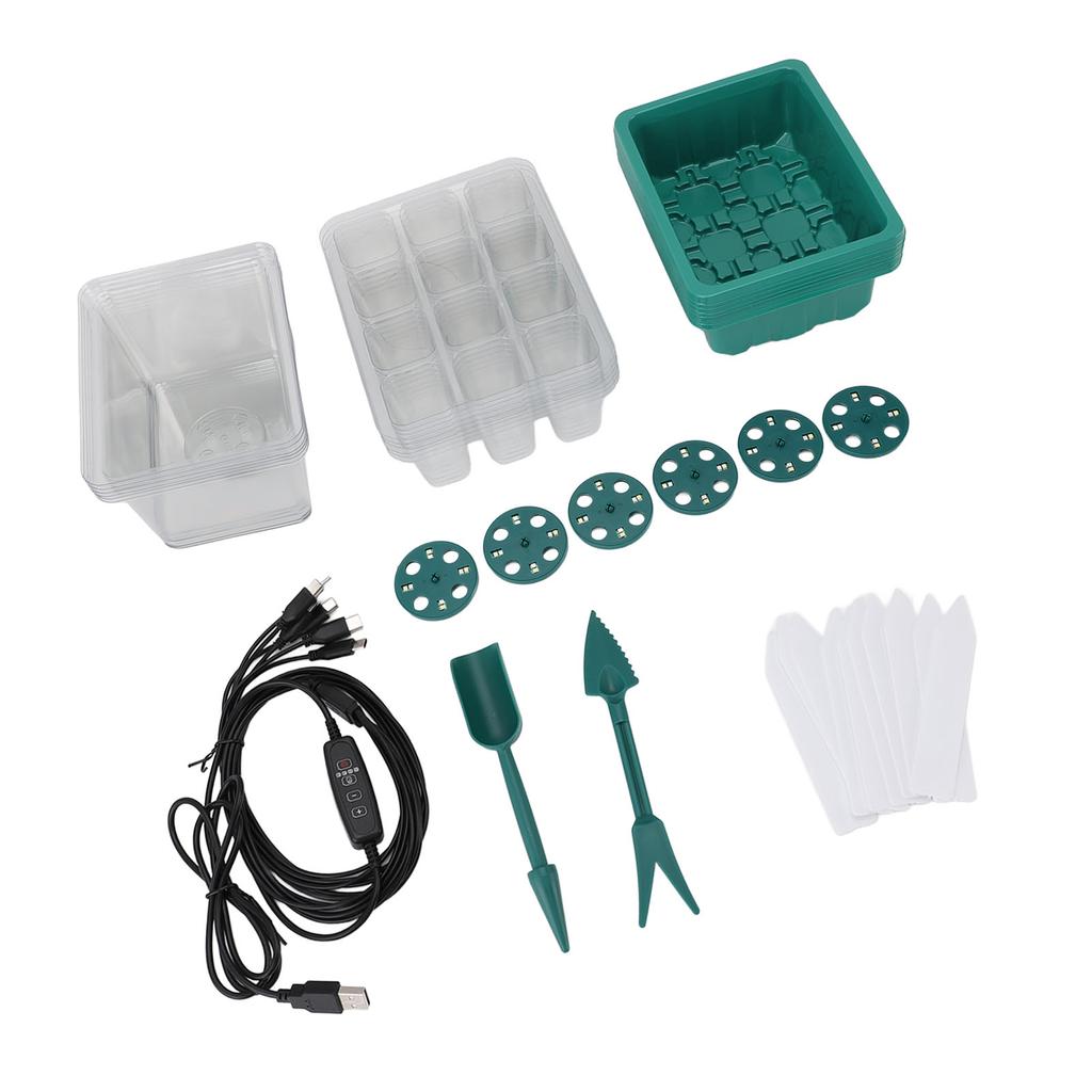 Plant Starter Kit Reusable Plant Germination Kit with Humidity Vented Dome Full Spectrum LED Grow Light for Garden