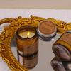 Atmosphere Vintage Amber Glass Scented Candle - Small Trumpet, Plant Wax, Smokeless Diffuser Souvenir Decoration.