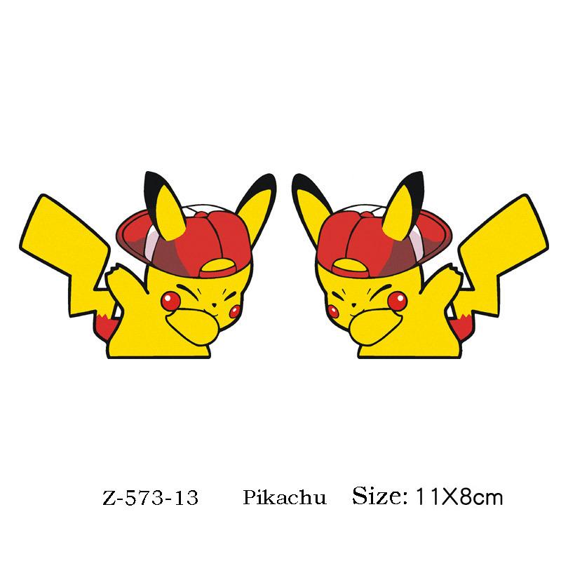 Kawaii Pokemon Pikachu Araba Çıkartmaları Karikatür Stilinde Su Geçirmez Otomatik Cam Sürüş Aynası Çıkartmaları Araba Ön Cam Süslemeleri