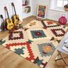 Geometrischer Weicher Vintage-Teppich Waschbar Rutschfest Innenbodenmatte für Rustikales Boho-Wohnzimmer Schlafzimmer Hütte Heimdekoration